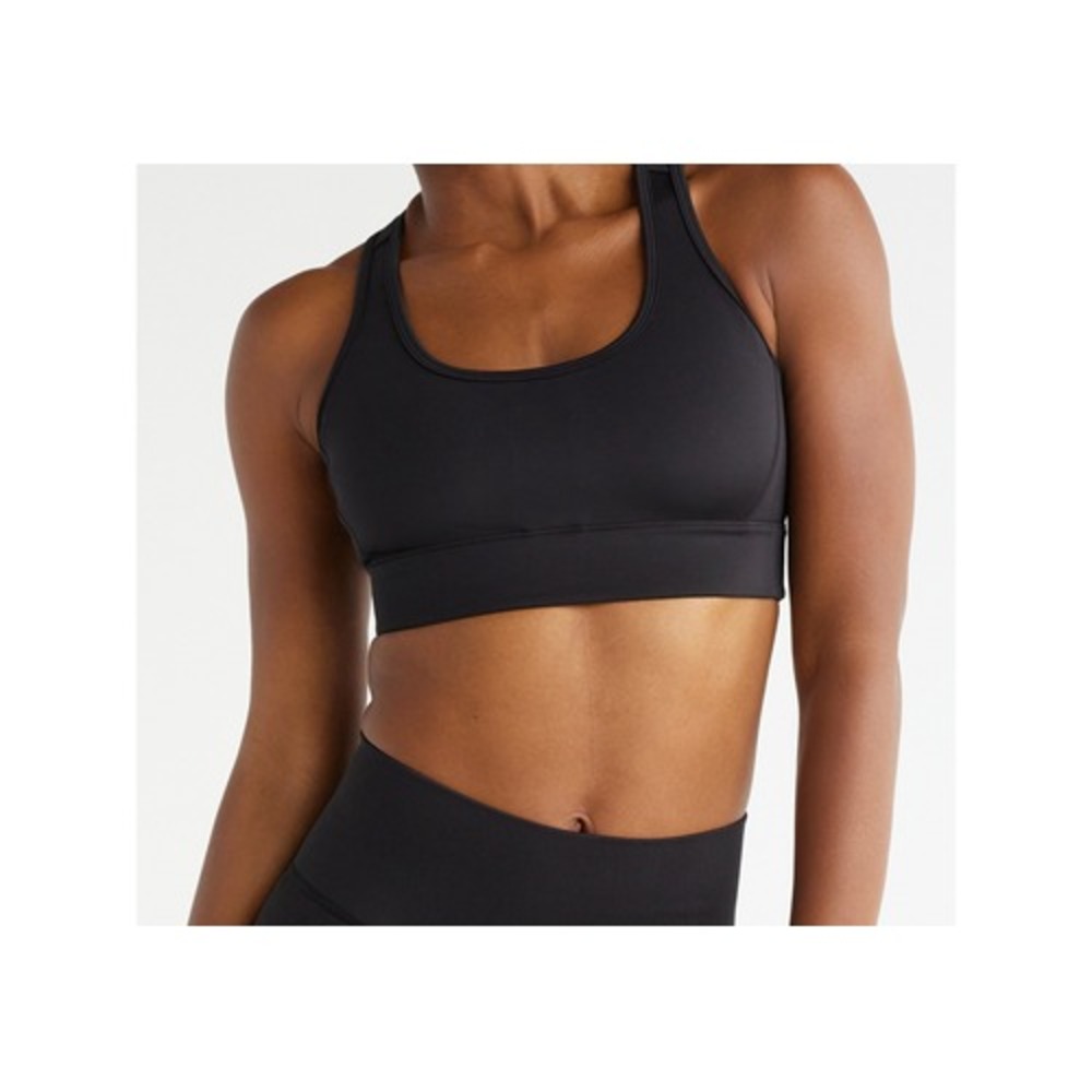 Love & Sports Womens Sports Bra Black Soot Size L
